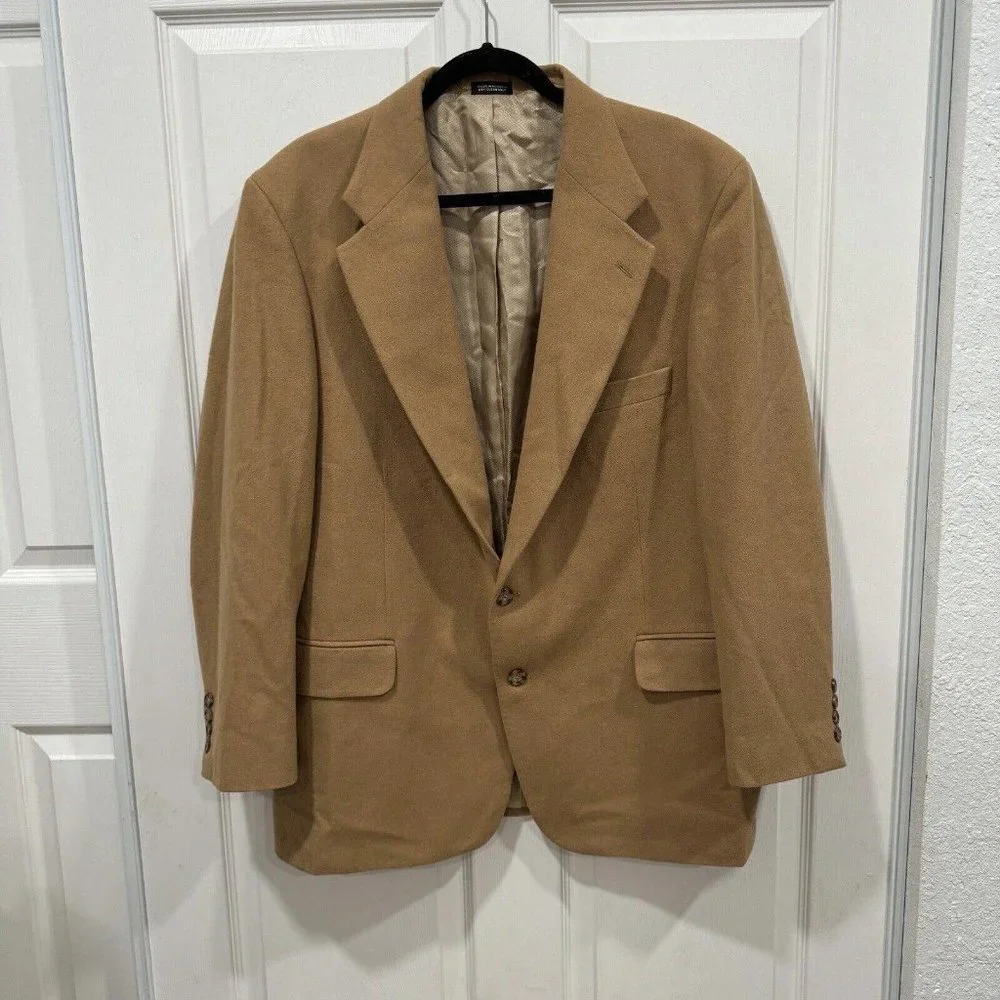 Oscar de la Renta Mens Brown Camel? Tan‎ Sport Coat Blazer Jacket 44R
